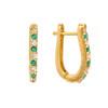 18K Yellow Gold Gold Diamond,Emerald Earrings for women image 2