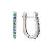 18K White Gold White Gold Blue Sapphire,Emerald Earrings for women image 2