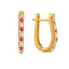 18K Yellow Gold Gold Ruby,Diamond Earrings for women image 2