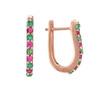 18K Rose Gold Pink Gold Ruby,Emerald Earrings for women image 2