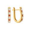 18K Yellow Gold Gold Garnet,Diamond Earrings for women image 2