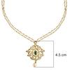 22K Yellow Gold Gold Cultured Freshwater Pearl,Diamond,Emerald Pendants for women image 2