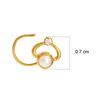 22K Yellow Gold Gold Cultured Freshwater Pearl,Diamond Nosepins for women image 2