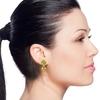 18K Yellow Gold Gold Peridot Earrings for women image 2