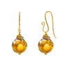 18K Yellow Gold,925 Sterling Silver Silver,Gold Printed Bead Earrings for women image 2