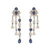 18K White Gold White Gold Blue Sapphire,Diamond Necklace Set for women image 2