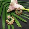 18K Yellow Gold Gold Ruby,Emerald Earrings for women image 2