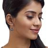 18K Yellow Gold Gold Blue Sapphire Earrings for women image 2