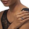 18K White Gold White Gold Blue Sapphire,Diamond Stacking Ring for women image 2