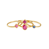 18K Yellow Gold Gold Ruby,Blue Sapphire Stacking Ring for women image 2