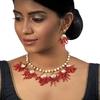 18K Yellow Gold,925 Sterling Silver Silver,Gold Cultured Freshwater Pearl,Coral Necklace Set for women image 2