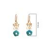 18K Yellow Gold Gold Turquoise,Pearl Earrings for women image 2