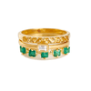 18K Yellow Gold Gold Diamond,Citrine,Emerald Stacking Ring for women image 2