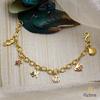 18K Yellow Gold Gold Pink Tourmaline,Blue Sapphire Bracelets for women image 2