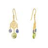 18K Yellow Gold Gold Peridot,Blue Sapphire,Diamond Earrings for women image 2