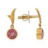 18K Yellow Gold Gold Pink Tourmaline,Tourmaline Earrings for women image 2