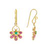 18K Yellow Gold Gold Ruby,Emerald Earrings for women image 2