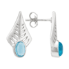 925 Sterling Silver Silver Blue Topaz Earrings for women image 2