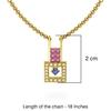 18K Yellow Gold Gold Pink Sapphire,Blue Sapphire,Diamond Pendants for women image 2
