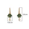 18K Yellow Gold Gold Cultured Freshwater Pearl,Emerald Earrings for women image 2