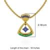 18K Yellow Gold Gold Blue Sapphire,Emerald Pendants for women image 2
