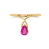 18K Yellow Gold Gold Ruby Rings for women image 2