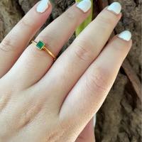 22K Yellow Gold Gold Emerald Rings for women image 2