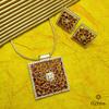 18K Yellow Gold Gold Ruby,Diamond Pendant Set for women image 2