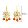 18K Yellow Gold Gold Cultured Freshwater Pearl,Coral Earrings for women image 2