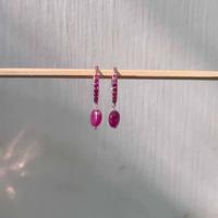 18K Rose Gold Pink Gold Ruby Earrings for women image 2