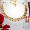 18K Yellow Gold Gold Diamond,Ruby Necklace Set for women image 2