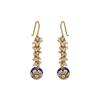 18K Yellow Gold Gold Cultured Freshwater Pearl,Diamond Earrings for women image 2