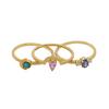 18K Yellow Gold Gold Opal,Pink Sapphire,Blue Sapphire,Diamond Rings for women image 2