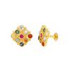 22K Yellow Gold Gold Navratna Stones,Diamond Earrings for women image 2