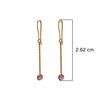 18K Yellow Gold Gold Pink Sapphire Earrings for women image 2