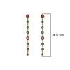18K Yellow Gold Gold Pink Sapphire,Emerald Earrings for women image 2