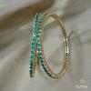 18K Yellow Gold Gold Emerald Bangle for women image 2