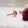 18K Rose Gold Pink Gold Ruby,Diamond Rings for women image 2