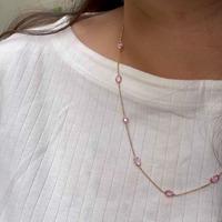 18K Yellow Gold Gold Sapphire,Pink Sapphire Chain for women image 2