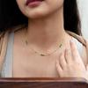 18K Yellow Gold Gold Emerald Chain for women image 2