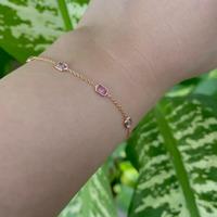 18K Yellow Gold Gold Pink Sapphire Bracelets for women image 2