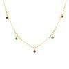 18K Yellow Gold Gold Blue Sapphire,Emerald Chain for women image 2