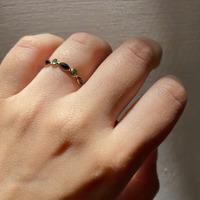 18K Yellow Gold Gold Blue Sapphire,Emerald Rings for women image 2