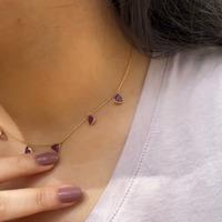 18K Yellow Gold Gold Amethyst Chain for women image 2