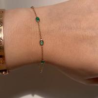 18K Yellow Gold Gold Emerald Bracelets for women image 2