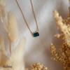 18K Yellow Gold Gold Blue Topaz Chain for women image 2
