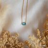 18K Yellow Gold Gold Blue Topaz Chain for women image 2