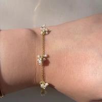 18K Yellow Gold Gold Cultured Freshwater Pearl Bracelets for women image 2