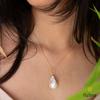 18K Yellow Gold Gold Cultured Baroque Pearl Chain for women image 2