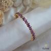 18K Yellow Gold Gold Pink Sapphire,Amethyst Bangle for women image 2